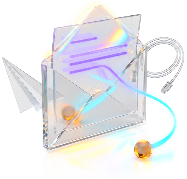 A glass envelope standing open, its letter lifted halfway out, a short reply settling onto it line by line.
